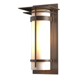 Hubbardton Forge 2003 Coastal Bronze Opal Glass (GG) Banded with Top Plate Large Outdoor Sconce