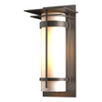 Hubbardton Forge 2003 Coastal Dark Smoke Opal Glass (GG) Banded with Top Plate Large Outdoor Sconce