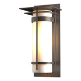 Hubbardton Forge 2003 Coastal Dark Smoke Opal Glass (GG) Banded with Top Plate Large Outdoor Sconce