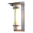 Hubbardton Forge 2003 Coastal Burnished Steel Opal Glass (GG) Banded with Top Plate Large Outdoor Sconce