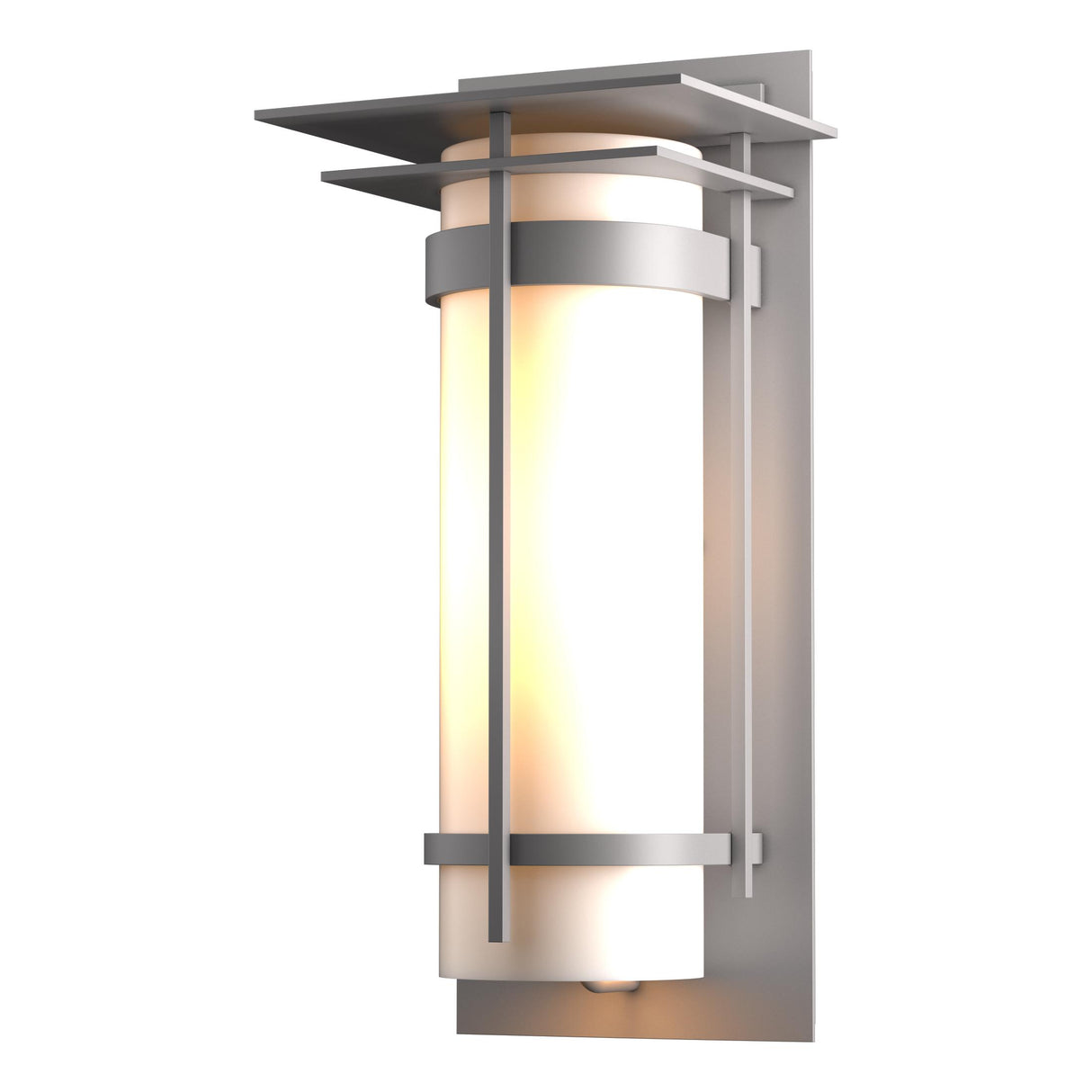 Hubbardton Forge 2003 Coastal Burnished Steel Opal Glass (GG) Banded with Top Plate Large Outdoor Sconce