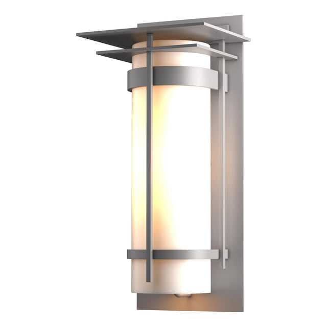 Hubbardton Forge 2003 Coastal Burnished Steel Opal Glass (GG) Banded with Top Plate Large Outdoor Sconce