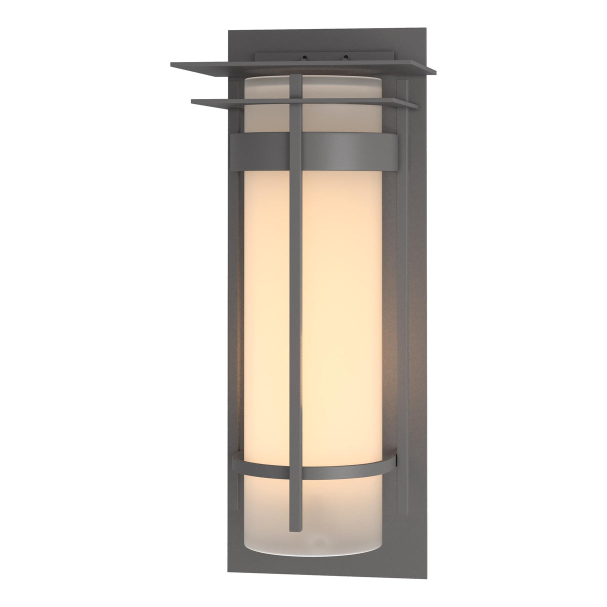 Hubbardton Forge 2010 Coastal Burnished Steel Opal Glass (GG) Banded with Top Plate Extra Large Outdoor Sconce