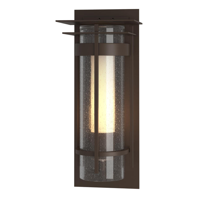 Hubbardton Forge 2020 Coastal Bronze Seeded Glass with Opal Diffuser (ZS) Torch Small Outdoor Sconce with Top Plate
