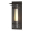 Hubbardton Forge 2020 Coastal Dark Smoke Seeded Glass with Opal Diffuser (ZS) Torch Small Outdoor Sconce with Top Plate