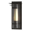 Hubbardton Forge 2020 Coastal Oil Rubbed Bronze Seeded Glass with Opal Diffuser (ZS) Torch Small Outdoor Sconce with Top Plate