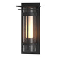 Hubbardton Forge 2019 Coastal Black Seeded Glass with Opal Diffuser (ZS) Torch with Top Plate Outdoor Sconce
