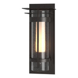 Hubbardton Forge 2019 Coastal Oil Rubbed Bronze Seeded Glass with Opal Diffuser (ZS) Torch with Top Plate Outdoor Sconce