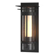 Hubbardton Forge 2019 Coastal Black Seeded Glass with Opal Diffuser (ZS) Torch with Top Plate Large Outdoor Sconce