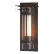 Hubbardton Forge 2020 Coastal Bronze Seeded Glass with Opal Diffuser (ZS) Torch XL Outdoor Sconce with Top Plate