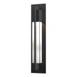 Hubbardton Forge 2012 Coastal Black Clear Glass (ZM) Axis Large Outdoor Sconce