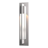 Hubbardton Forge 2012 Coastal Burnished Steel Clear Glass (ZM) Axis Large Outdoor Sconce