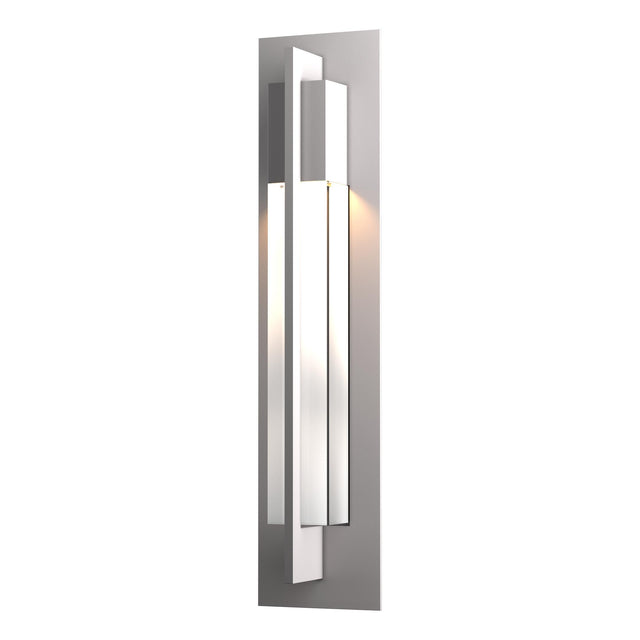Hubbardton Forge 2012 Coastal Burnished Steel Clear Glass (ZM) Axis Large Outdoor Sconce
