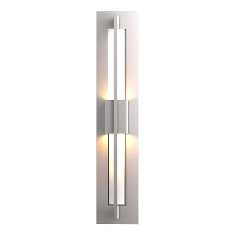 Hubbardton Forge 2014 Coastal Burnished Steel Clear Glass (ZM) Double Axis Small LED Outdoor Sconce