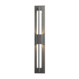 Hubbardton Forge 2014 Coastal Natural Iron Clear Glass (ZM) Double Axis LED Outdoor Sconce