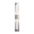 Hubbardton Forge 2014 Coastal Burnished Steel Clear Glass (ZM) Double Axis LED Outdoor Sconce