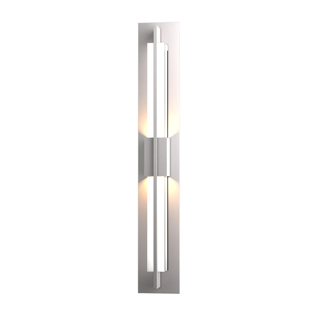 Hubbardton Forge 2014 Coastal Burnished Steel Clear Glass (ZM) Double Axis LED Outdoor Sconce
