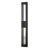 Hubbardton Forge 2014 Coastal Black Clear Glass (ZM) Double Axis Large LED Outdoor Sconce