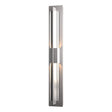 Hubbardton Forge 2014 Coastal Burnished Steel Clear Glass (ZM) Double Axis Large LED Outdoor Sconce