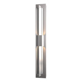 Hubbardton Forge 2014 Coastal Burnished Steel Clear Glass (ZM) Double Axis Large LED Outdoor Sconce