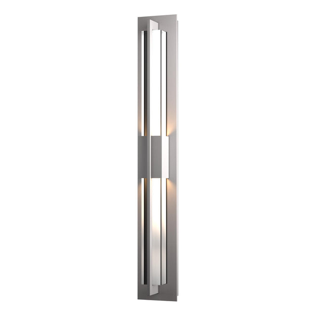 Hubbardton Forge 2014 Coastal Burnished Steel Clear Glass (ZM) Double Axis Large LED Outdoor Sconce
