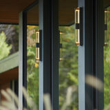 Hubbardton Forge 2014 Coastal Burnished Steel Clear Glass (ZM) Double Axis Large LED Outdoor Sconce