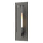 Hubbardton Forge 2020 Coastal Natural Iron Clear Glass with Opal Diffuser (ZU) Vertical Bar Fluted Glass Small Outdoor Sconce