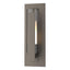 Hubbardton Forge 2020 Coastal Dark Smoke Clear Glass with Opal Diffuser (ZU) Vertical Bar Fluted Glass Small Outdoor Sconce