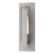 Hubbardton Forge 2020 Coastal Burnished Steel Clear Glass with Opal Diffuser (ZU) Vertical Bar Fluted Glass Small Outdoor Sconce