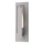 Hubbardton Forge 2020 Coastal Burnished Steel Clear Glass with Opal Diffuser (ZU) Vertical Bar Fluted Glass Small Outdoor Sconce