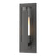 Hubbardton Forge 2020 Coastal Oil Rubbed Bronze Clear Glass with Opal Diffuser (ZU) Vertical Bar Fluted Glass Small Outdoor Sconce