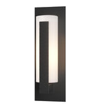 Hubbardton Forge 2002 Coastal Black Opal Glass (GG) Forged Vertical Bars Small Outdoor Sconce