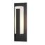 Hubbardton Forge 2002 Coastal Black Opal Glass (GG) Forged Vertical Bars Small Outdoor Sconce
