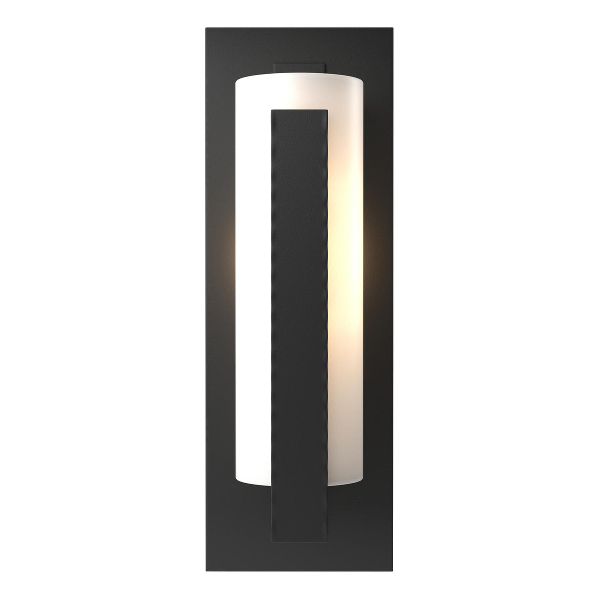 Hubbardton Forge 2002 Coastal Black Opal Glass (GG) Forged Vertical Bars Outdoor Sconce