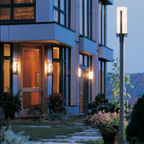 Hubbardton Forge 2002 Coastal Dark Smoke Opal Glass (GG) Forged Vertical Bars Outdoor Sconce