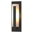 Hubbardton Forge 2002 Coastal Black Opal Glass (GG) Forged Vertical Bars Large Outdoor Sconce