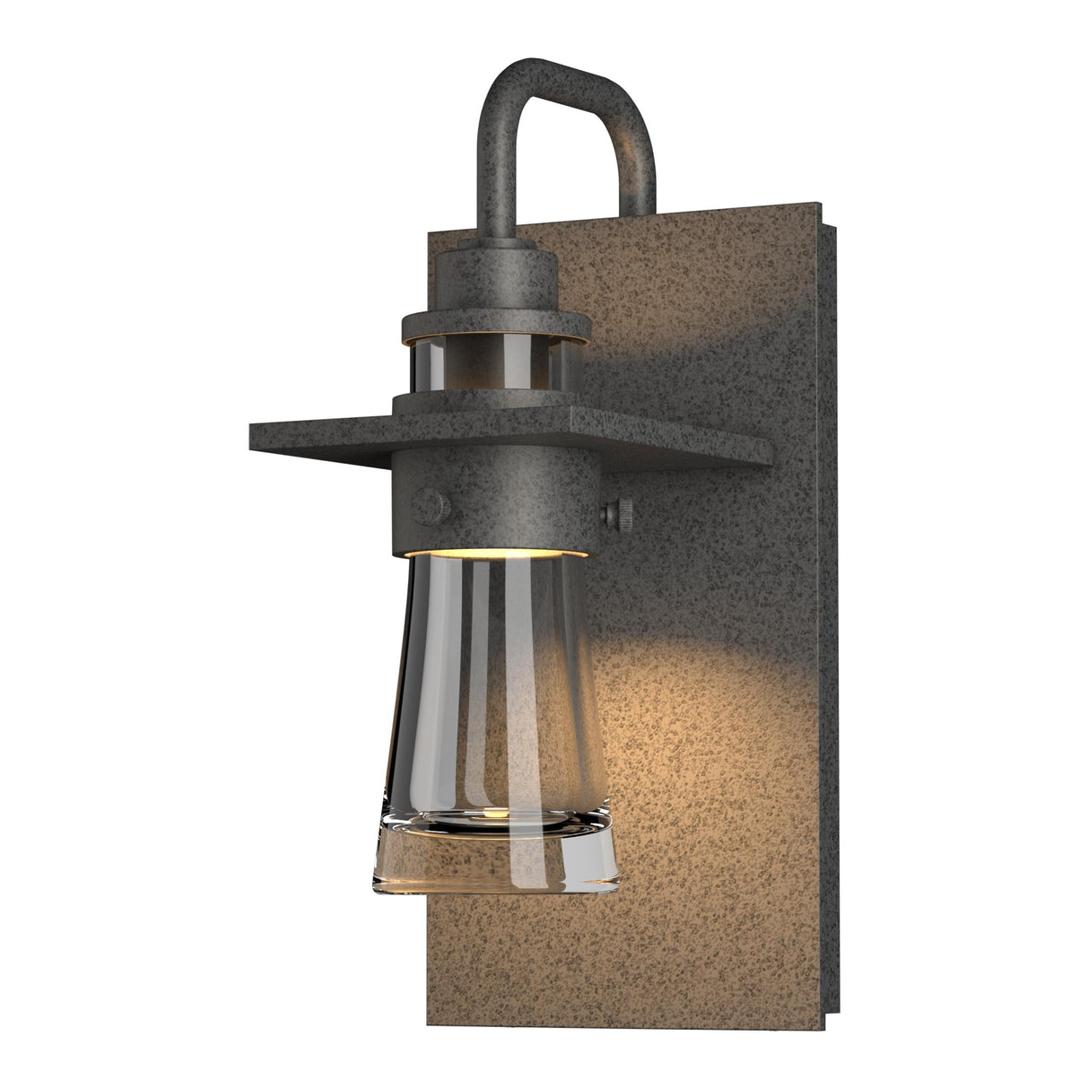 Hubbardton Forge 2012 Coastal Natural Iron Clear Glass (ZM) Erlenmeyer Small Outdoor Sconce