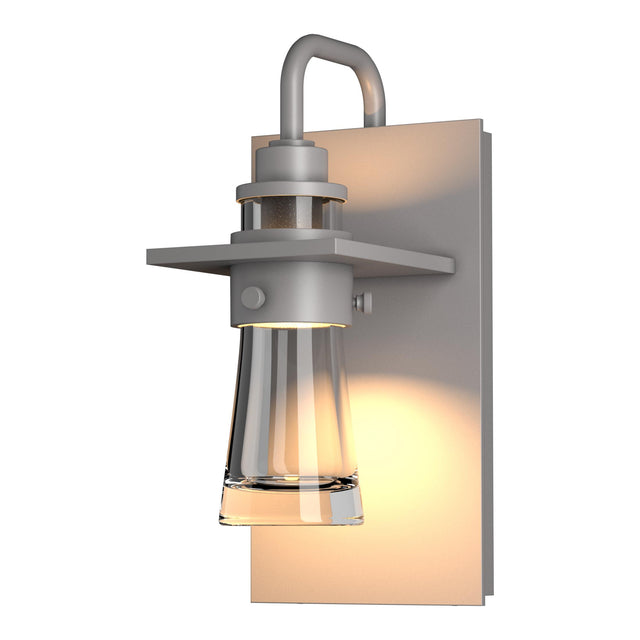 Hubbardton Forge 2012 Coastal Burnished Steel Clear Glass (ZM) Erlenmeyer Small Outdoor Sconce