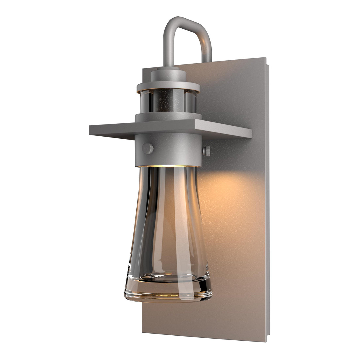 Hubbardton Forge 2012 Coastal Burnished Steel Clear Glass (ZM) Erlenmeyer Medium Outdoor Sconce