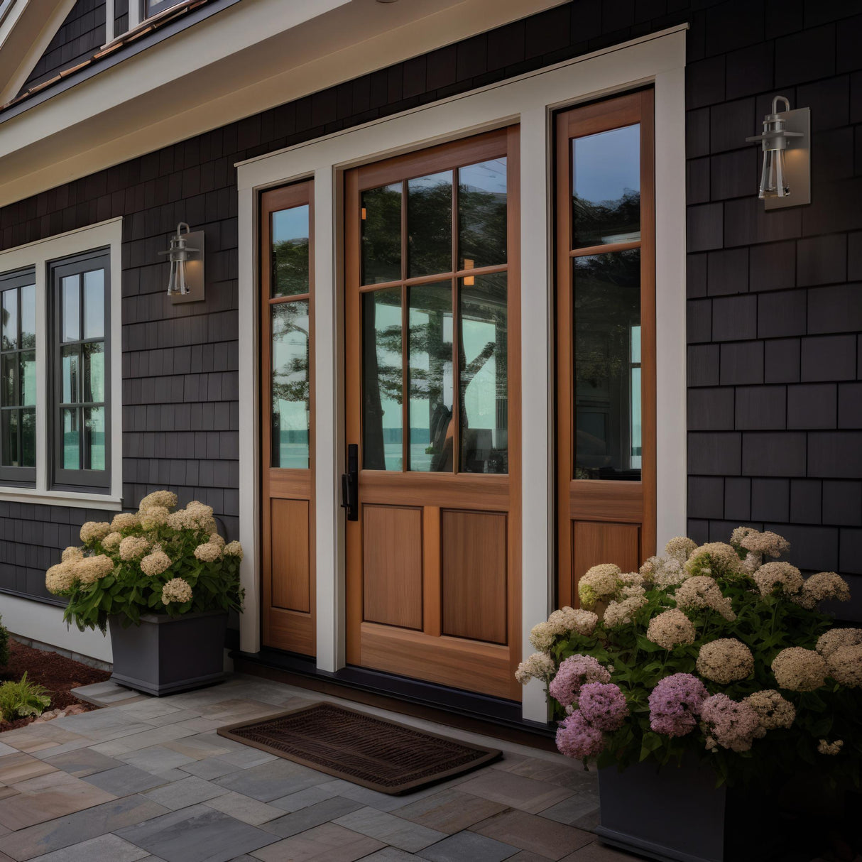 Hubbardton Forge 2012 Coastal Burnished Steel Clear Glass (ZM) Erlenmeyer Medium Outdoor Sconce