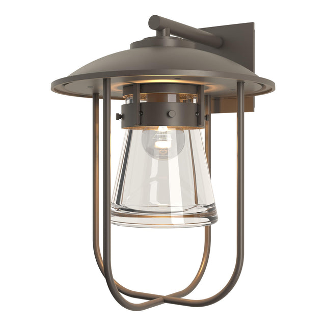 Hubbardton Forge 2019 Coastal Dark Smoke Clear Glass (ZM) Erlenmeyer Large Outdoor Sconce