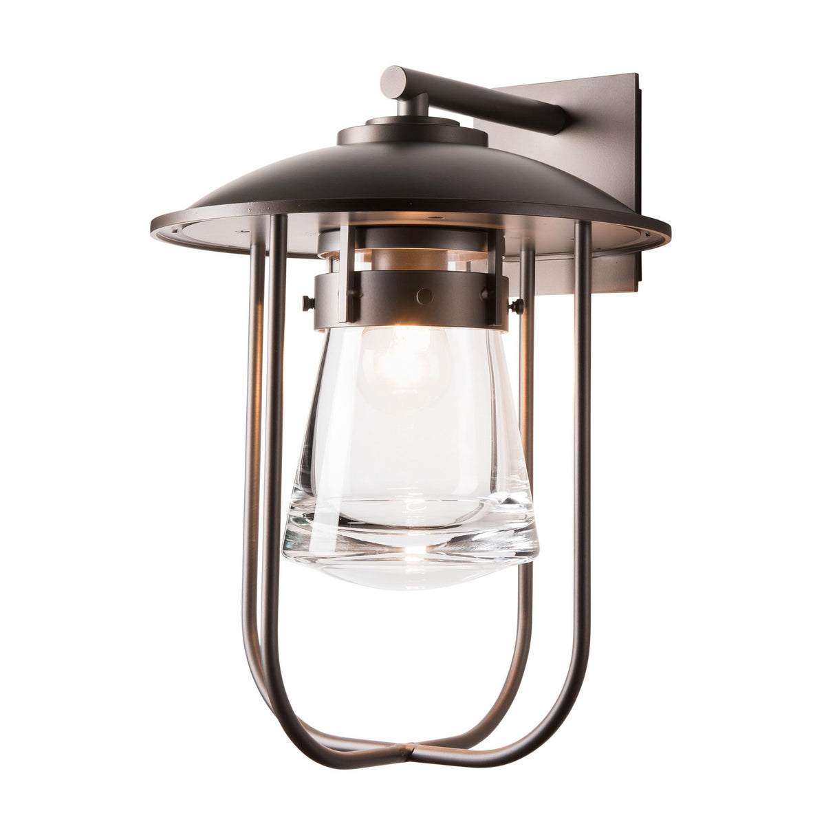 Hubbardton Forge 2019 Coastal Dark Smoke Clear Glass (ZM) Erlenmeyer Large Outdoor Sconce