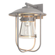 Hubbardton Forge 2019 Coastal Burnished Steel Clear Glass (ZM) Erlenmeyer Large Outdoor Sconce