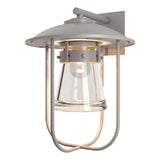 Hubbardton Forge 2019 Coastal Burnished Steel Clear Glass (ZM) Erlenmeyer Large Outdoor Sconce
