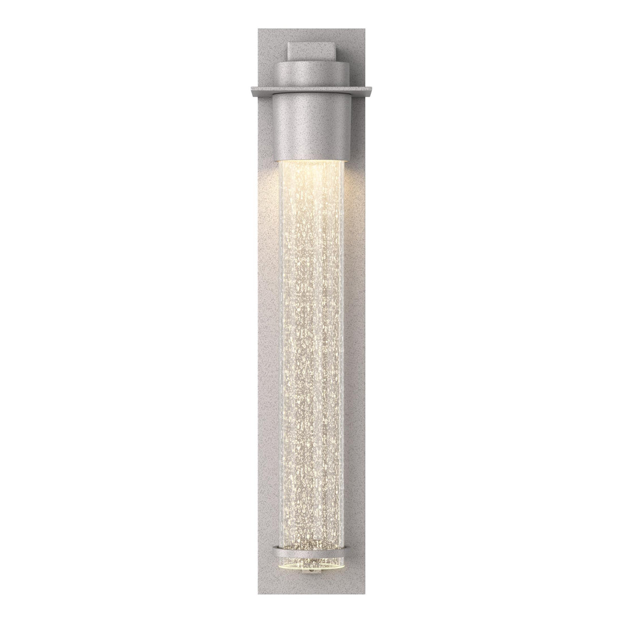 Hubbardton Forge 2009 Coastal Burnished Steel Seeded Clear Glass (II) Airis Medium Dark Sky Friendly Outdoor Sconce
