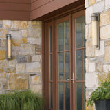 Hubbardton Forge 2009 Coastal Burnished Steel Seeded Clear Glass (II) Airis Medium Dark Sky Friendly Outdoor Sconce