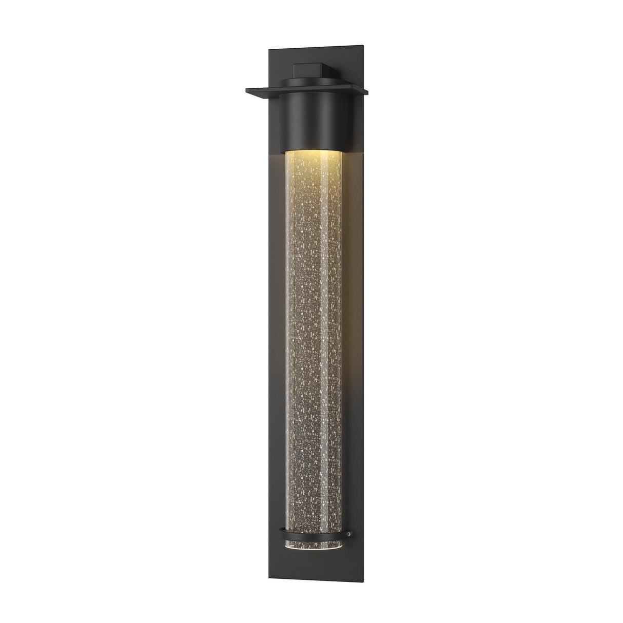 Hubbardton Forge 2010 Coastal Black Seeded Clear Glass (II) Airis Large Dark Sky Friendly Outdoor Sconce