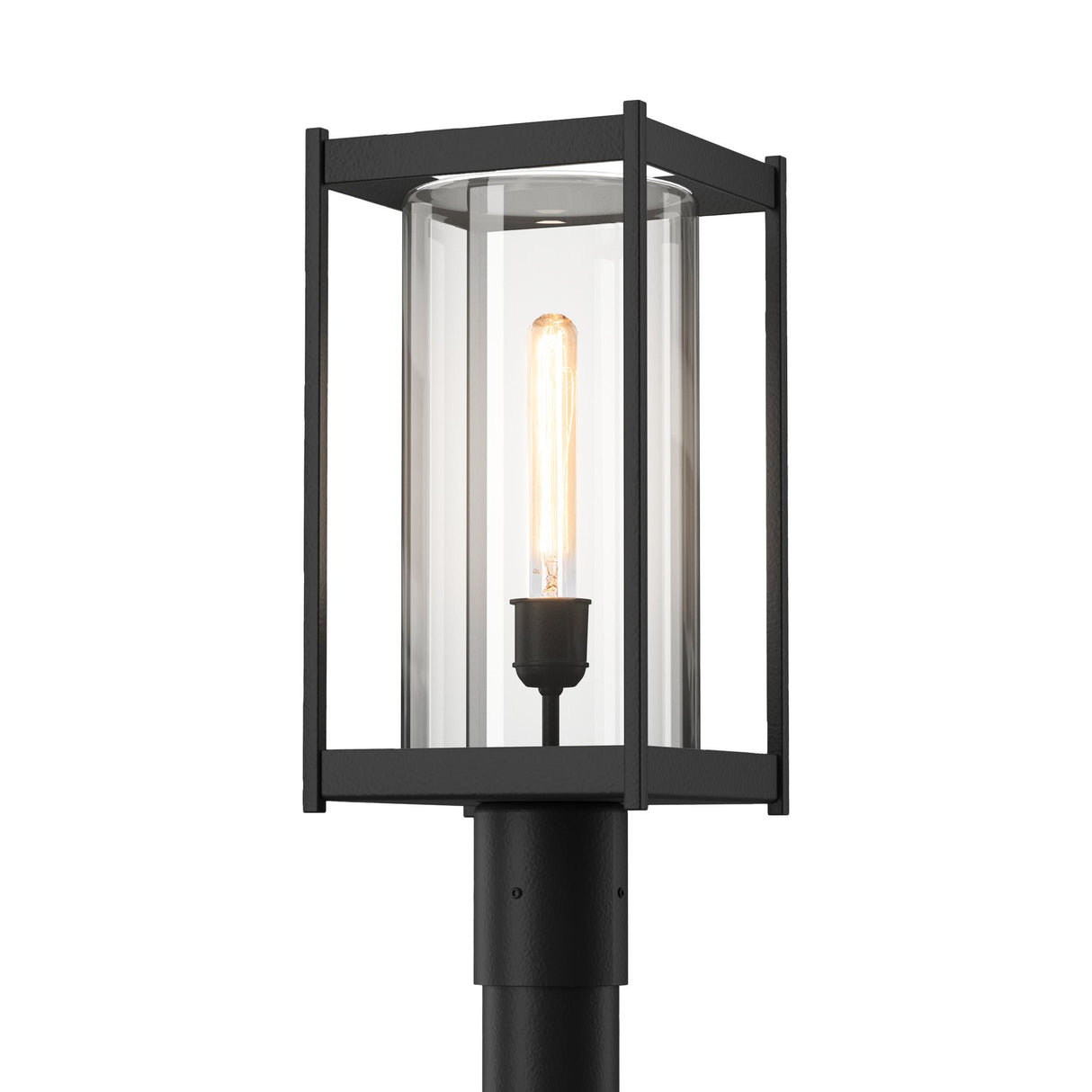 Hubbardton Forge 2023 Coastal Black Clear Glass (ZM) Cela Outdoor Post Light