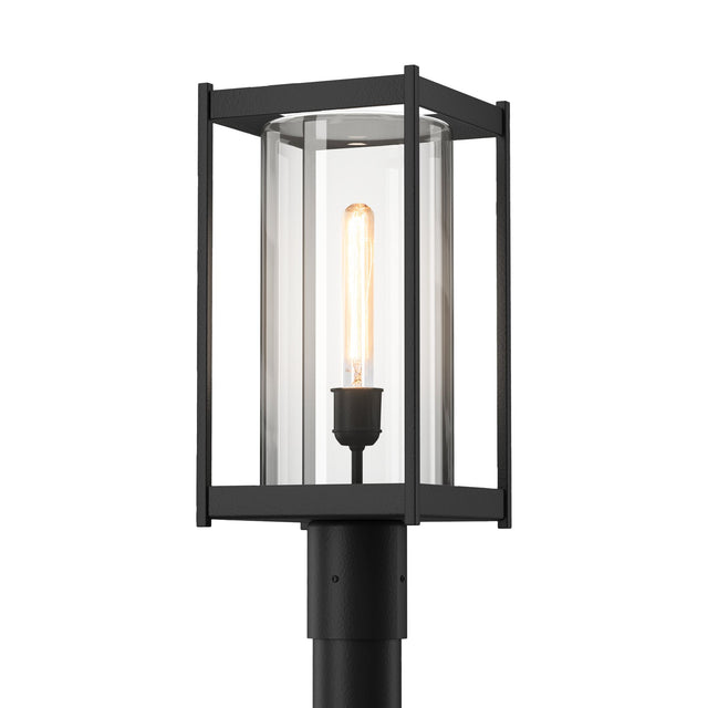 Hubbardton Forge 2023 Coastal Black Clear Glass (ZM) Cela Outdoor Post Light