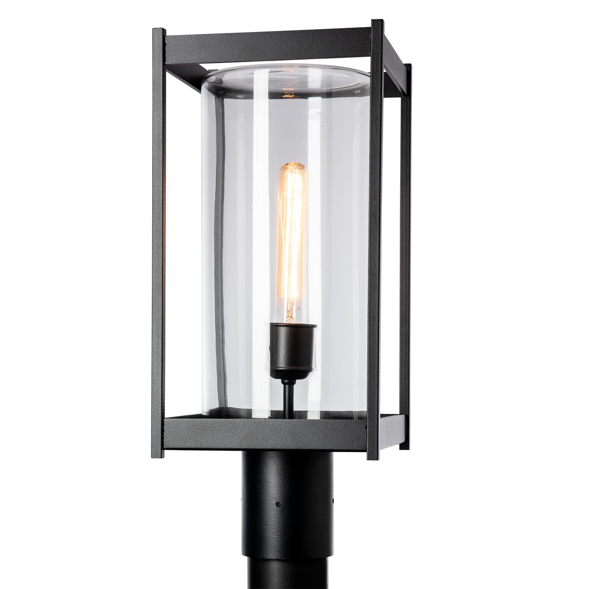 Hubbardton Forge 2023 Coastal Black Clear Glass (ZM) Cela Outdoor Post Light